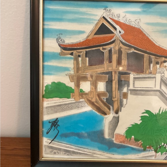 ☘️RARE! 1965 SIGNED VTG Framed Art Print with Black Frame - Picture 4 of 7